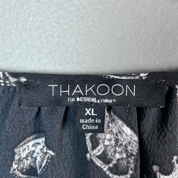 Thakoon for Design Nation top women's XL peasant royal crown punk black - Picture 7 of 8